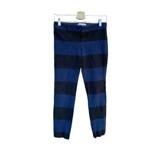 BANANA Republic women's size 0 blue and black striped ankle pants